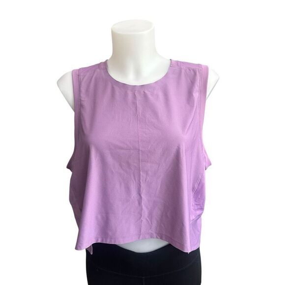 Lululemon Mesh Back Cropped Train Tank Top‎ sz 6-8? in Purple - Picture 1 of 7